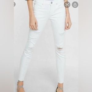 Express High-rise, White , Ripped, Ankle Jeans